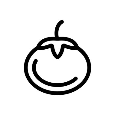 Domates ikonu vektörü. İzole edilmiş kontür sembolü gösterimi