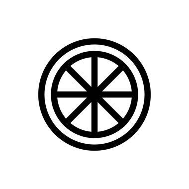 Bir dilim turuncu ikon vektörü. İzole edilmiş kontür sembolü gösterimi