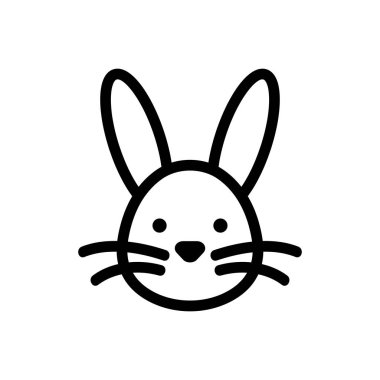 Paskalya tavşanı ikon vektörü. İzole edilmiş kontür sembolü gösterimi