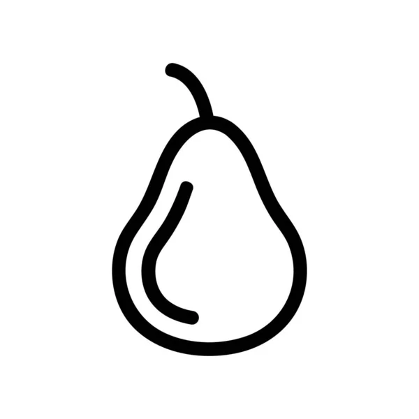 Poire icône vecteur. Illustration de symbole de contour isolé — Image vectorielle