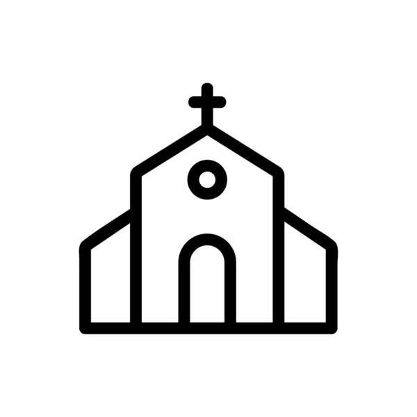 教会のアイコンベクトル独立した輪郭シンボルイラスト — ストックベクタ