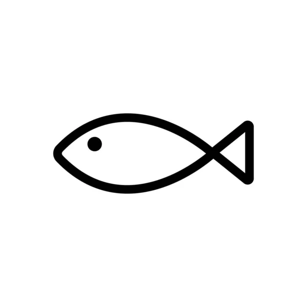 Icono de pescado vector. Ilustración del símbolo de contorno aislado — Vector de stock