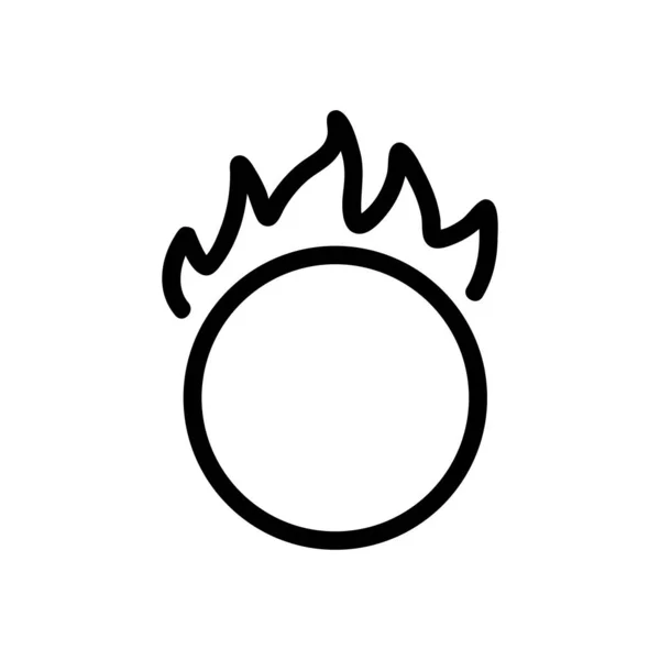 Quemando vector de icono de aro. Ilustración del símbolo de contorno aislado — Vector de stock