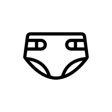 Bebek bezi ikonu taşıyıcısı. İzole edilmiş kontür sembolü gösterimi