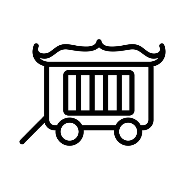 Circus wagon icon vector. Isolated contour symbol illustration — 스톡 벡터