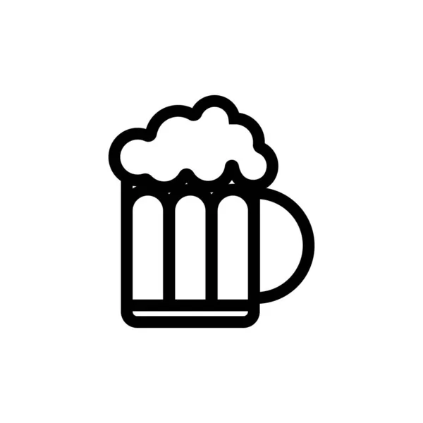 Circulando com o vetor ícone de cerveja. Isolado contorno símbolo ilustração —  Vetores de Stock