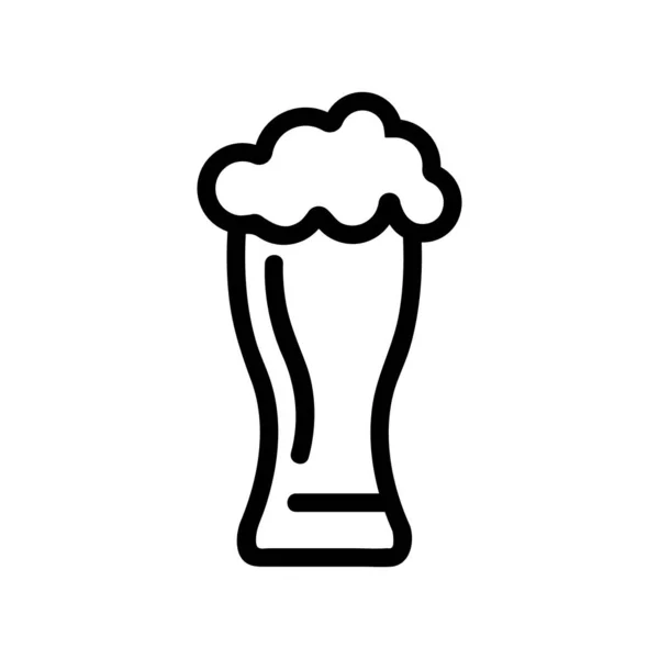 Ein Glas Bier-Symbol-Vektor. Isolierte Kontursymboldarstellung — Stockvektor