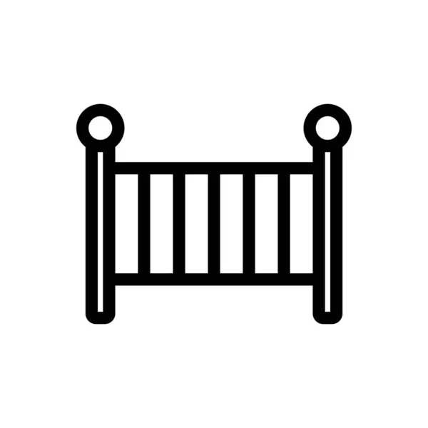 Baby bed icon vector. Isolated contour symbol illustration — Stock Vector