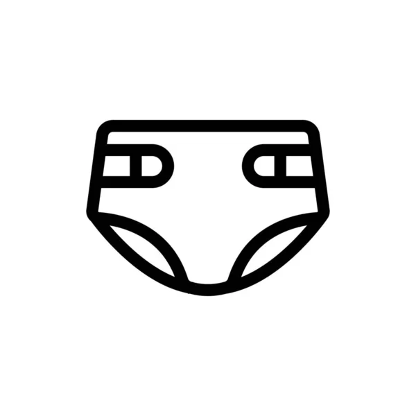 Vektor ikon dětských plenek. Izolovaný obrysový symbol ilustrace — Stockový vektor