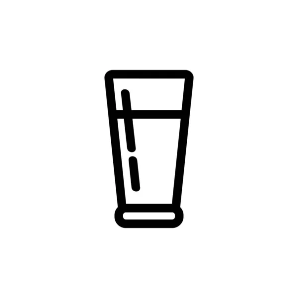 Vettore icona di vetro di birra. Illustrazione del simbolo del contorno isolato — Vettoriale Stock