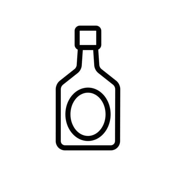 Une bouteille d'icône de liqueur vecteur. Illustration de symbole de contour isolé — Image vectorielle