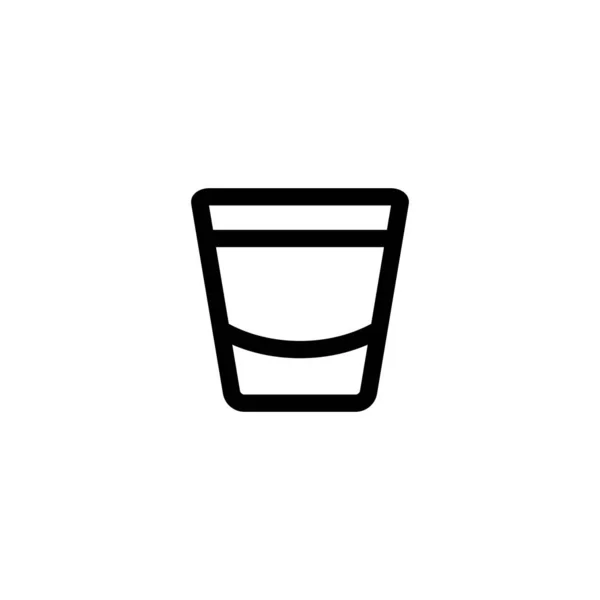 Vaso con vector icono de whisky. Ilustración del símbolo de contorno aislado — Vector de stock