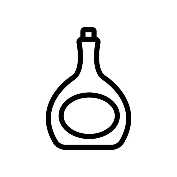 Botella de coñac vector icono. Ilustración del símbolo de contorno aislado — Archivo Imágenes Vectoriales