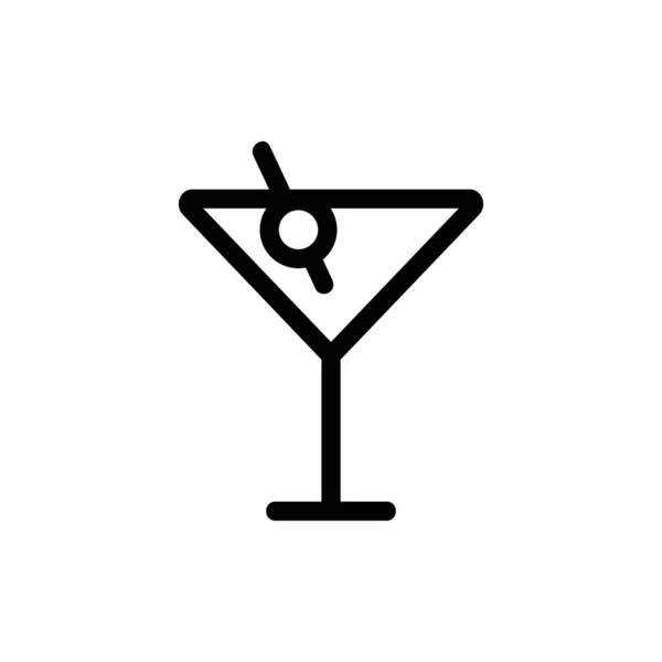 Ein Glas Martini-Symbolvektor. Isolierte Kontursymboldarstellung — Stockvektor