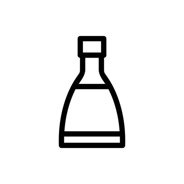 Eine Flasche alkoholischer Vektorsymbole. Isolierte Kontursymboldarstellung — Stockvektor