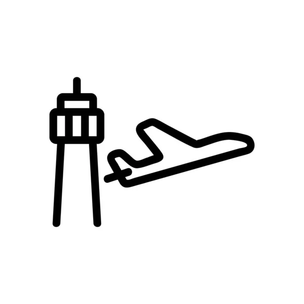 Vetor de ícone de radar de avião e ar. Isolado contorno símbolo ilustração — Vetor de Stock