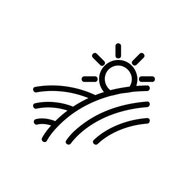 İyi hava ikonu vektörü. İzole edilmiş kontür sembolü gösterimi