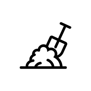 arkeolojik kazı ikonu vektörü. İzole edilmiş kontür sembolü gösterimi