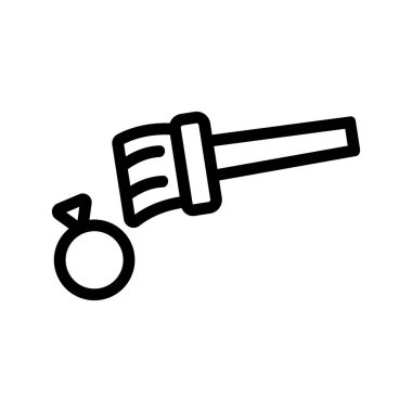 Fırça simgesi vektörü halkaları. İzole edilmiş kontür sembolü gösterimi