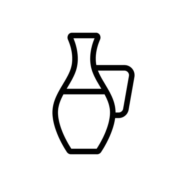 Víno ve vektoru ikony džbánu. Izolovaný obrysový symbol ilustrace — Stockový vektor
