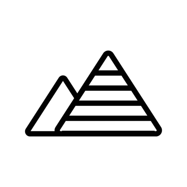 Piramide icoon vector. Geïsoleerde contoursymbool illustratie — Stockvector