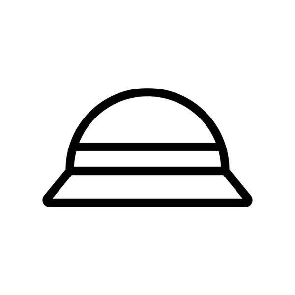 Viajero sombrero icono vector. Ilustración del símbolo de contorno aislado — Vector de stock