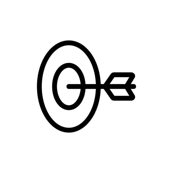 Vettore icona del bersaglio. Illustrazione del simbolo del contorno isolato — Vettoriale Stock