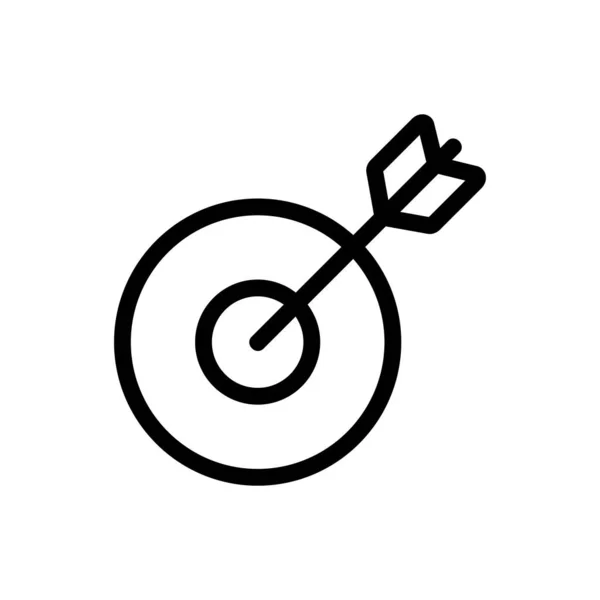Вектор значка цели и стрелки. Изолированная контурная иллюстрация — стоковый вектор