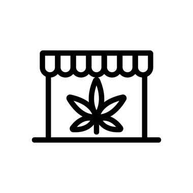 kenevir vektör ikonlu kiosk. İzole edilmiş kontür sembolü gösterimi