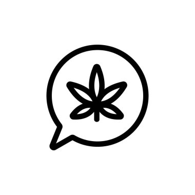 Kenevir ikon vektörünü mesajlar. İzole edilmiş kontür sembolü gösterimi