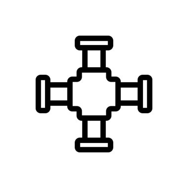 Su boruları ikon vektörü. İzole edilmiş kontür sembolü gösterimi