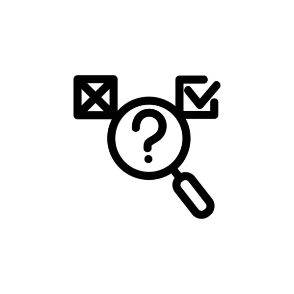 Finding the right answer to the vector icon. Isolated contour symbol illustration — Stock Vector