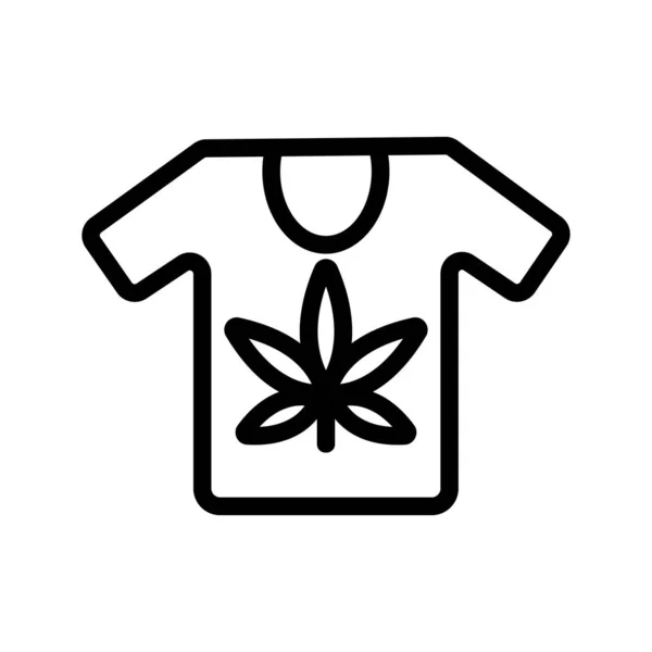 Camiseta con icono de vectores de cannabis. Ilustración del símbolo de contorno aislado — Vector de stock