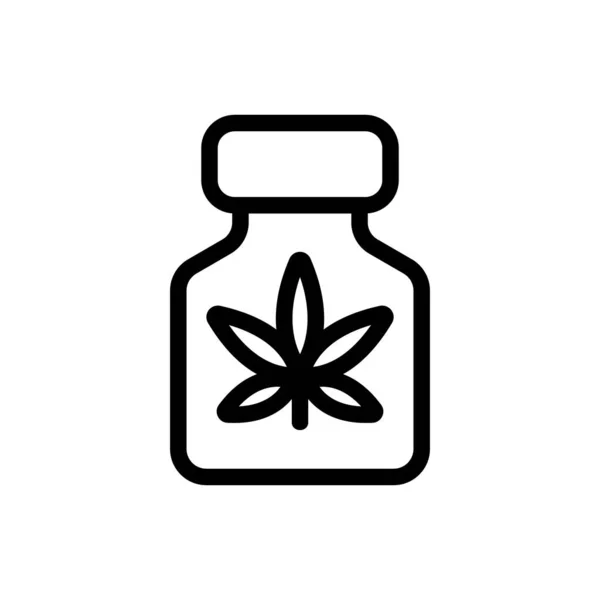 パッケージアイコンのベクトル内の大麻。独立した輪郭シンボルイラスト — ストックベクタ