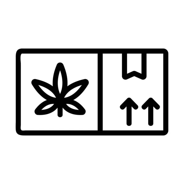 大麻のアイコンベクトルの小包。独立した輪郭シンボルイラスト — ストックベクタ