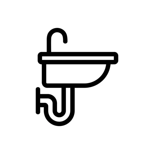Vetor de ícone de pia e misturador. Isolado contorno símbolo ilustração — Vetor de Stock