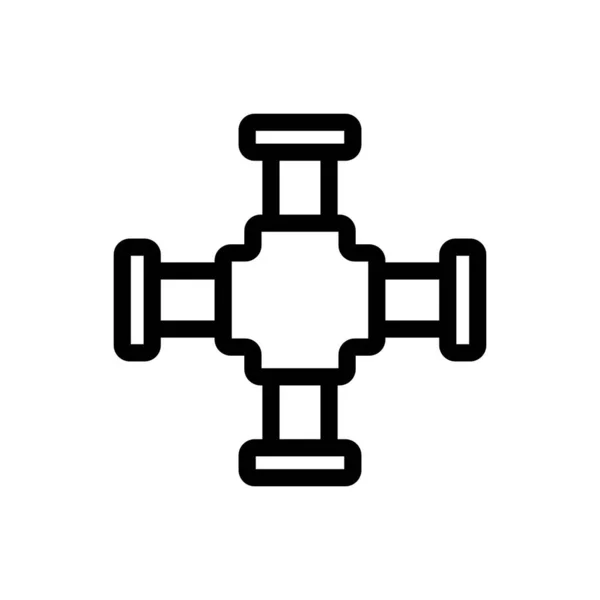 Vodovodní potrubí ikona vektor. Izolovaný obrysový symbol ilustrace — Stockový vektor