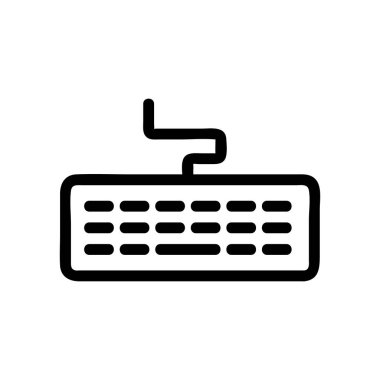 Klavye simgesi vektörü çalışıyor. İzole edilmiş kontür sembolü gösterimi