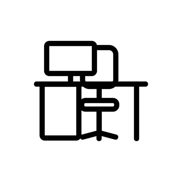 Vecteur d'icône de lieu de travail. Illustration de symbole de contour isolé — Image vectorielle