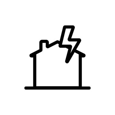 Ev sigortası ikonu vektörü. İzole edilmiş kontür sembolü gösterimi