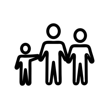 Aile ikonu vektörünü koruyorum. İzole edilmiş kontür sembolü gösterimi