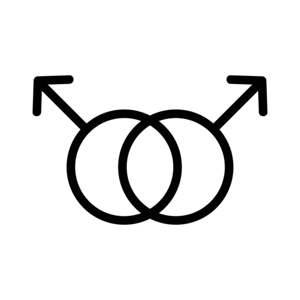 Mismo sexo icono del matrimonio vector. Ilustración del símbolo de contorno aislado — Vector de stock