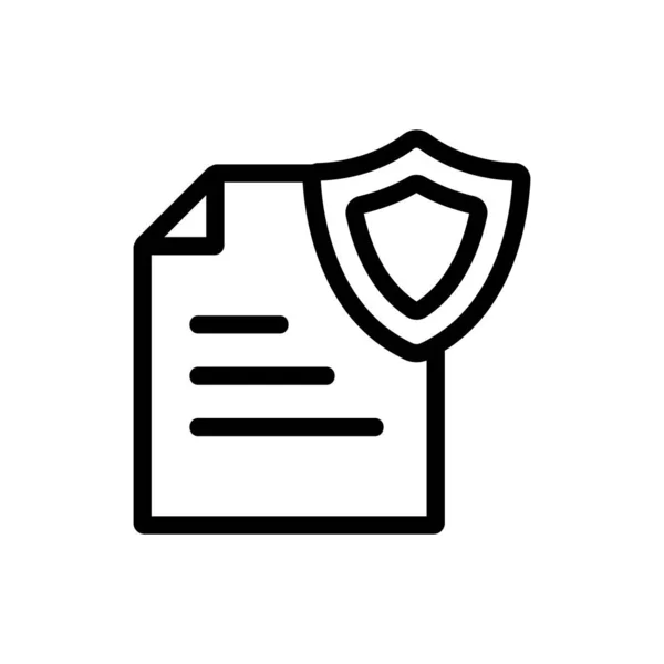 Proteja o vetor ícone do documento. Isolado contorno símbolo ilustração — Vetor de Stock