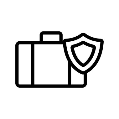 Çanta ikon vektörünü koruyun. İzole edilmiş kontür sembolü gösterimi