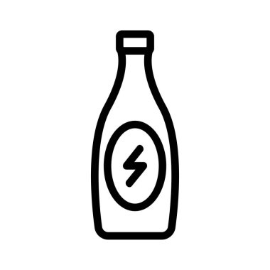 Enerji içeceği ikon vektörü. İzole edilmiş kontür sembolü gösterimi