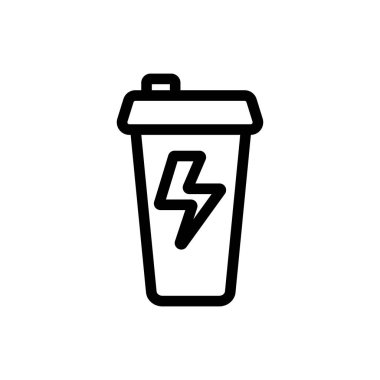 Enerji içeceği ikon vektörü. İzole edilmiş kontür sembolü gösterimi