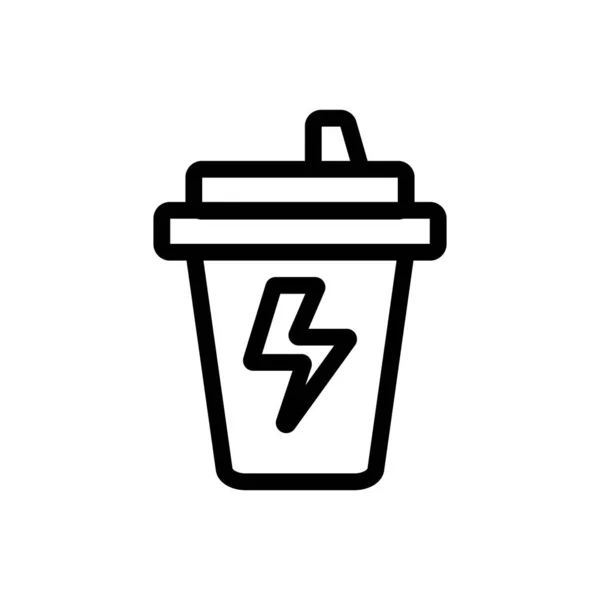 Vetor ícone de bebida energética. Isolado contorno símbolo ilustração — Vetor de Stock