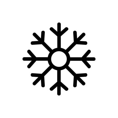 Yeni Yıl Kar Tanesi ikonu vektörü. İzole edilmiş kontür sembolü gösterimi