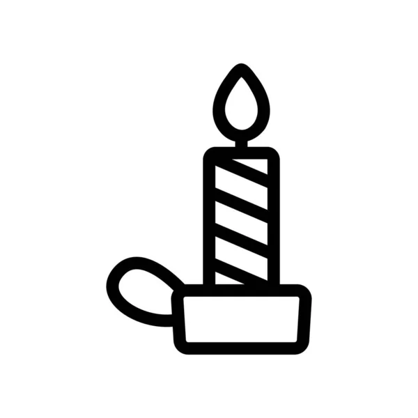 New Year Candle Icon Vector. Izolovaný obrysový symbol ilustrace — Stockový vektor