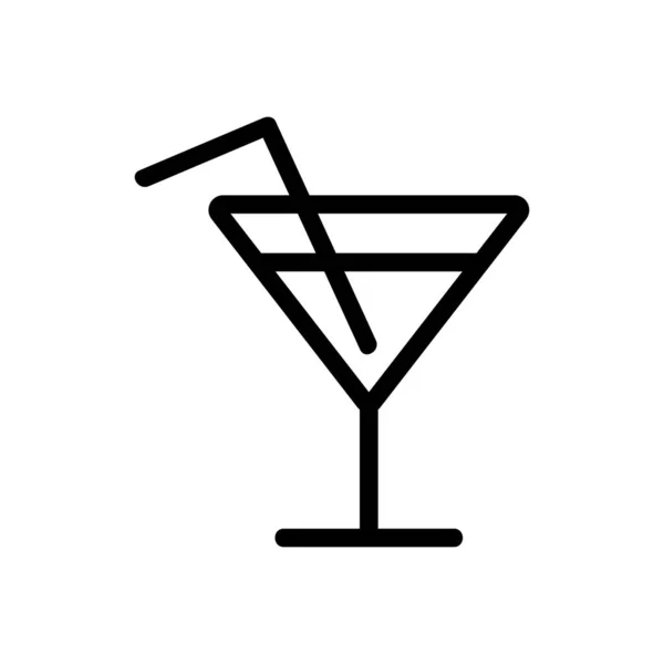 Cocktail-Symbol-Vektor. Isolierte Kontursymboldarstellung — Stockvektor